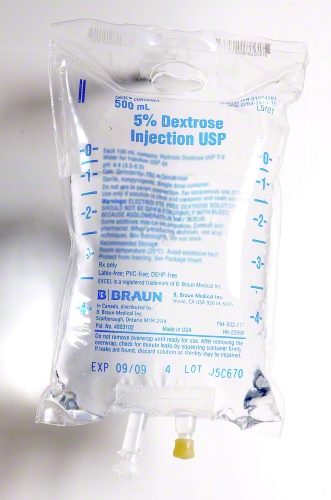 Dextrose / Water 5% Intravenous IV Solution Flexible Bag 500 mL Caloric Agent (1/EA 24/CS) by B Braun Medical, Inc.  ID L5101